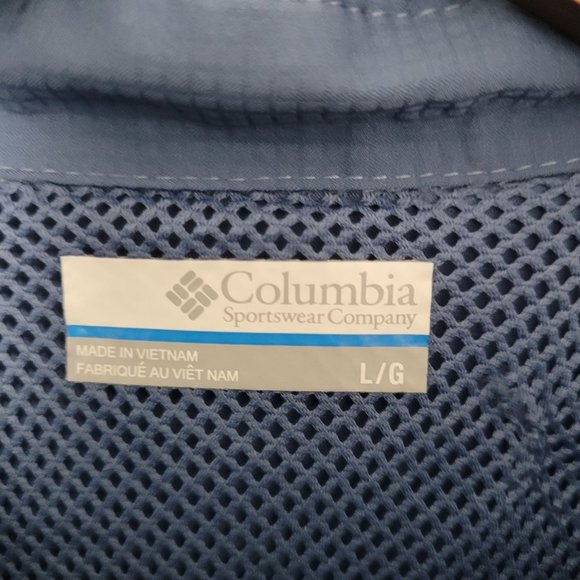 Columbia Mens PFG Button Down Shirt Size L Blue Omni-Shade Outdoor Fishing Hikin - Picture 3 of 8